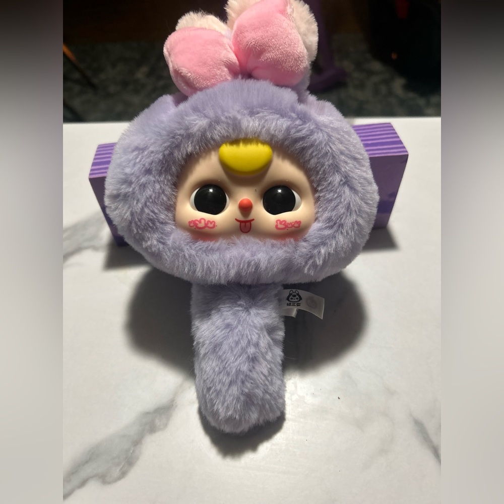 Baby Three Purple Bunny Handheld Mirror